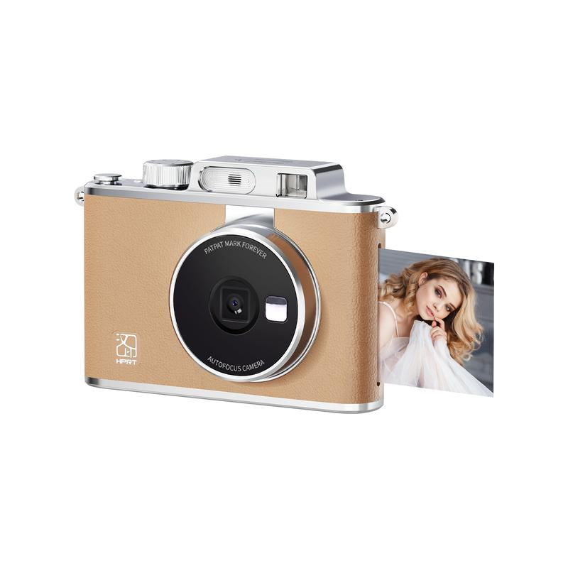 HPRT Z2 Instant Camera Step Instant Smartphone Photo Printer - Zink 2X3”, Support AR Video Printing, Bluetooth Compatible with Ios & Android -Khaki, Vintage Photography Style