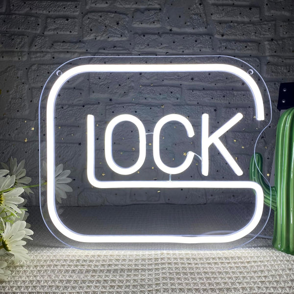 Lock Neon Signs for Wall Decor,Dimmable Game Neon Light for Gamer,Usb Powered Gaming Lights for Man Cave Bedroom Game Room Bar Birthday Gifts(9.8 * 11.8In)
