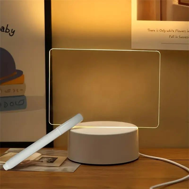 LED Night Light, USB Powered Glowing Writing Board, LED Light up Message 2 in 1 Handwriting Board Desktop Lamp, Lights for Bedroom, Room Accessories