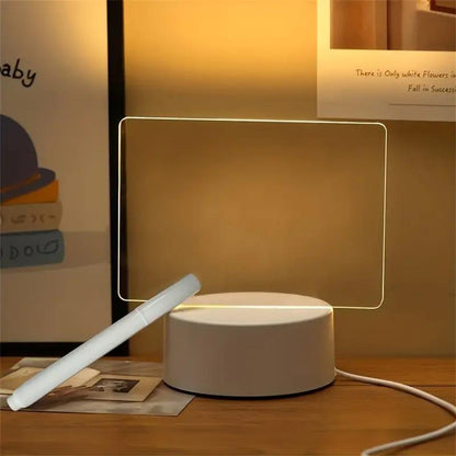 LED Night Light, USB Powered Glowing Writing Board, LED Light up Message 2 in 1 Handwriting Board Desktop Lamp, Lights for Bedroom, Room Accessories