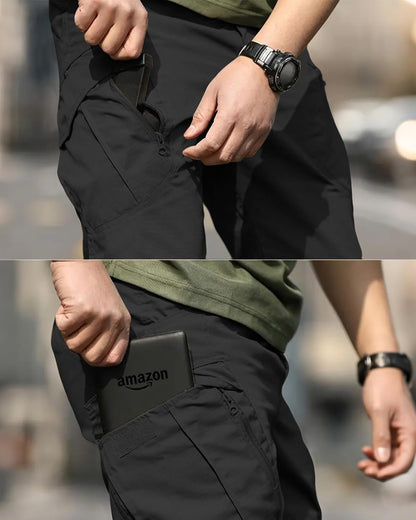 Men'S Work Cargo Pants Tactical Hiking Casual Water Resistant Ripstop Trousers for Outdoor with 6 Pockets(No Belt)