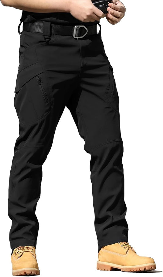Men'S Work Cargo Pants Tactical Hiking Casual Water Resistant Ripstop Trousers for Outdoor with 6 Pockets(No Belt)