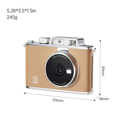 HPRT Z2 Instant Camera Step Instant Smartphone Photo Printer - Zink 2X3”, Support AR Video Printing, Bluetooth Compatible with Ios & Android -Khaki, Vintage Photography Style