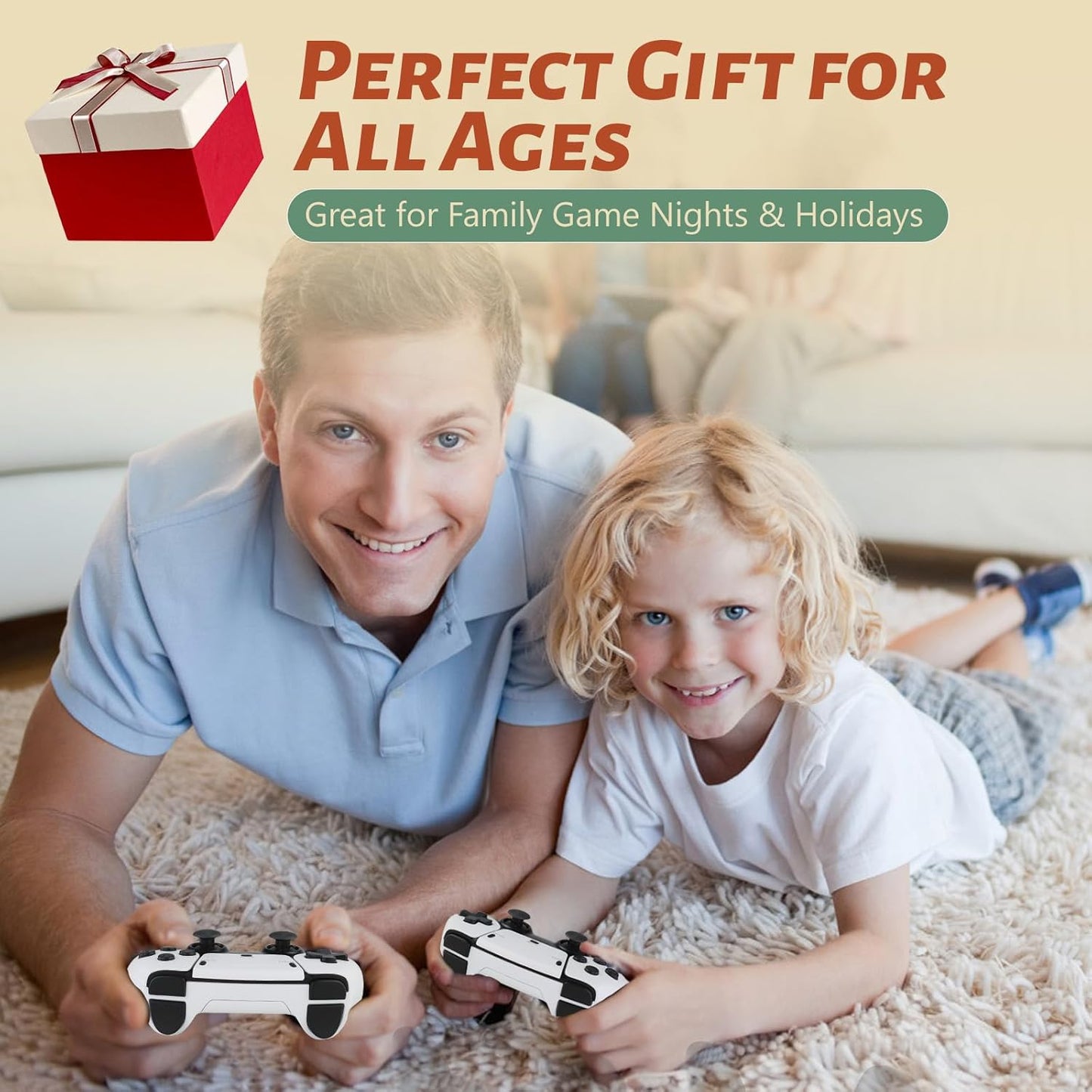 2025 Retro Gaming Console Pro 4K HDMI with 40,000+ Built-In Classic Video Games - Plug & Play Game Stick for TV with 2 Wireless Controllers | 23 Emulator Support 64GB