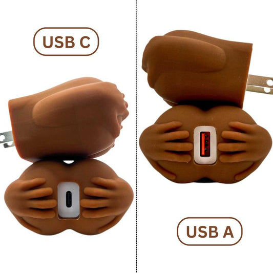 20W Cheeky Charger with Silicone Case USB a & USB C for Smartphone Fast Charging - Electronic Cellphone Accessories