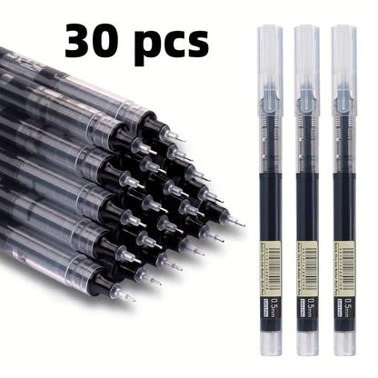 30-Pack 0.5Mm Direct Liquid Quick-Dry Ballpoint Pens, Black/Blue/Red Gel Ink Pens for Students, School, Office Writing & Homework