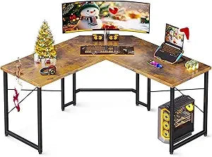 96 Inches L Shaped Reversible LED Gaming Desk Black