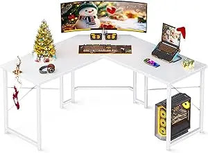 96 Inches L Shaped Reversible LED Gaming Desk Black