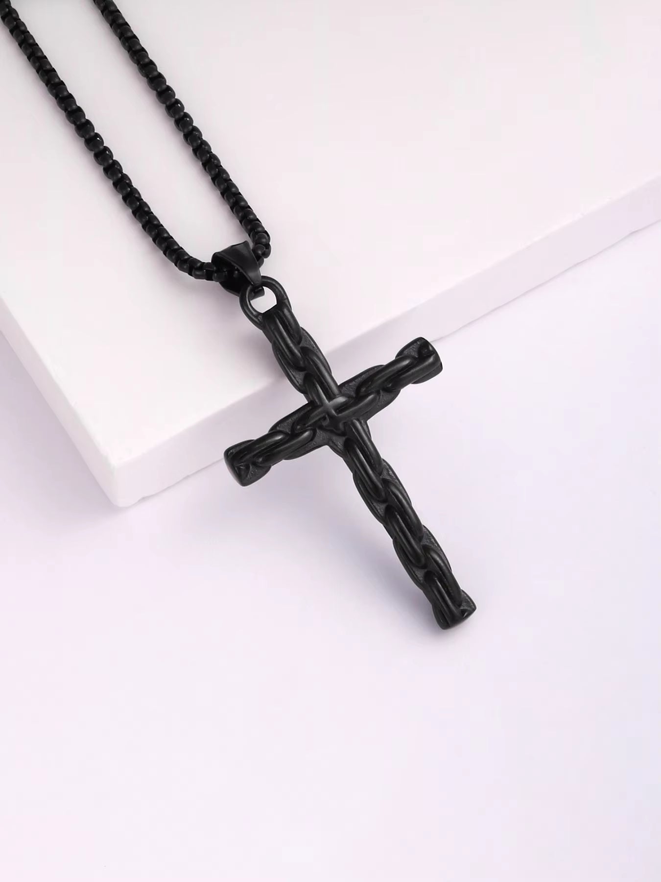Collier Homme Medieval Stainless Steel Man Necklace Male Celtic Knot Cross Necklace for Men Viking Accessories Collar Hombre