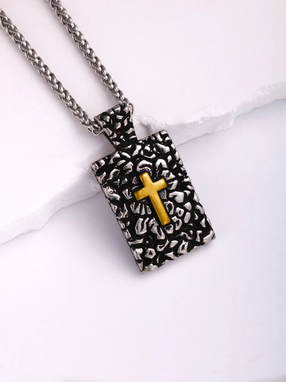 Collier Homme Medieval Stainless Steel Man Necklace Male Celtic Knot Cross Necklace for Men Viking Accessories Collar Hombre