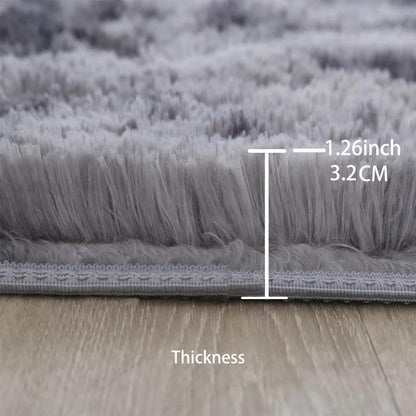 Modern Long Pile Polyester Fiber Rug, Fluffy Area Rug, Rectangular Carpet for Living Room & Bedroom, Home Use, Multiple Sizes Available