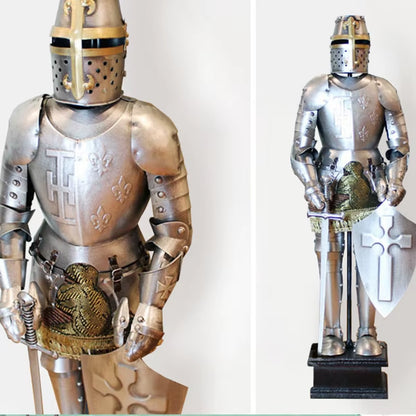 Medieval Armor Knight Statue for Home Decor Retro Iron Nordic Restaurant Embellishments Desk Decoration Classic Accessories