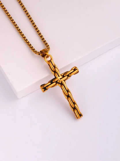 Collier Homme Medieval Stainless Steel Man Necklace Male Celtic Knot Cross Necklace for Men Viking Accessories Collar Hombre