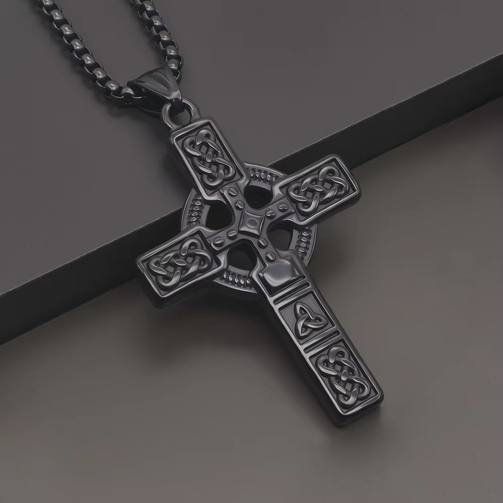 Collier Homme Medieval Stainless Steel Man Necklace Male Celtic Knot Cross Necklace for Men Viking Accessories Collar Hombre