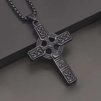 Collier Homme Medieval Stainless Steel Man Necklace Male Celtic Knot Cross Necklace for Men Viking Accessories Collar Hombre