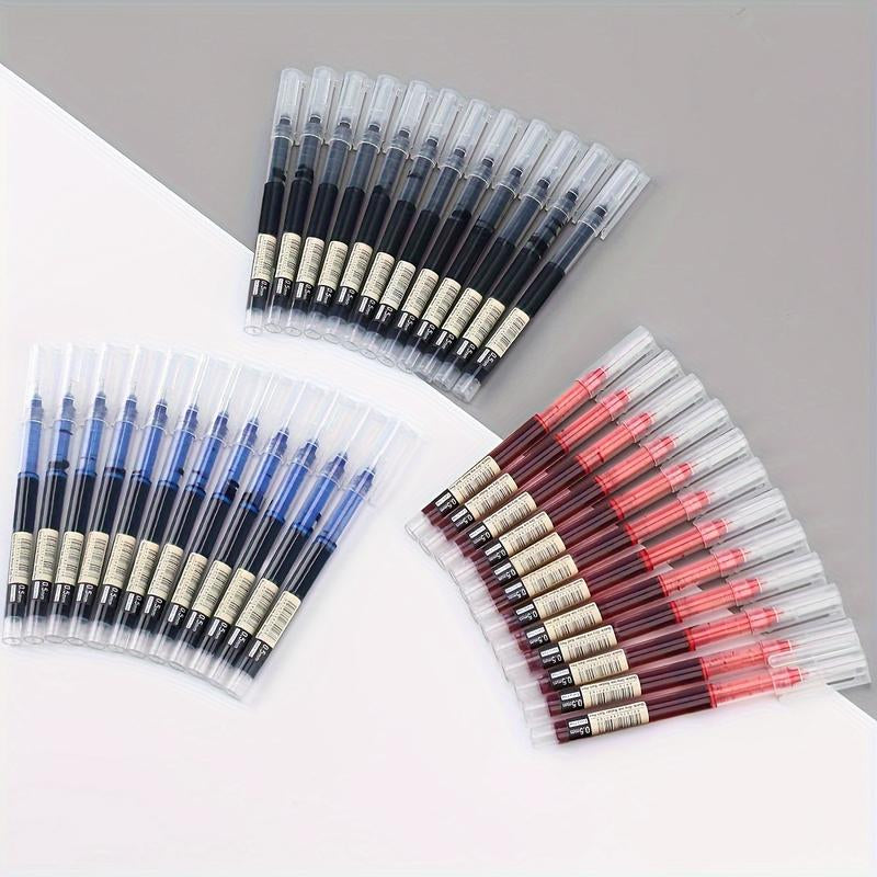 30-Pack 0.5Mm Direct Liquid Quick-Dry Ballpoint Pens, Black/Blue/Red Gel Ink Pens for Students, School, Office Writing & Homework