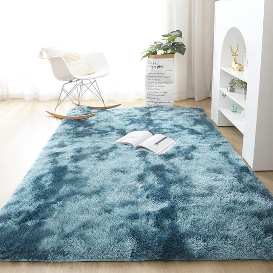 Modern Long Pile Polyester Fiber Rug, Fluffy Area Rug, Rectangular Carpet for Living Room & Bedroom, Home Use, Multiple Sizes Available
