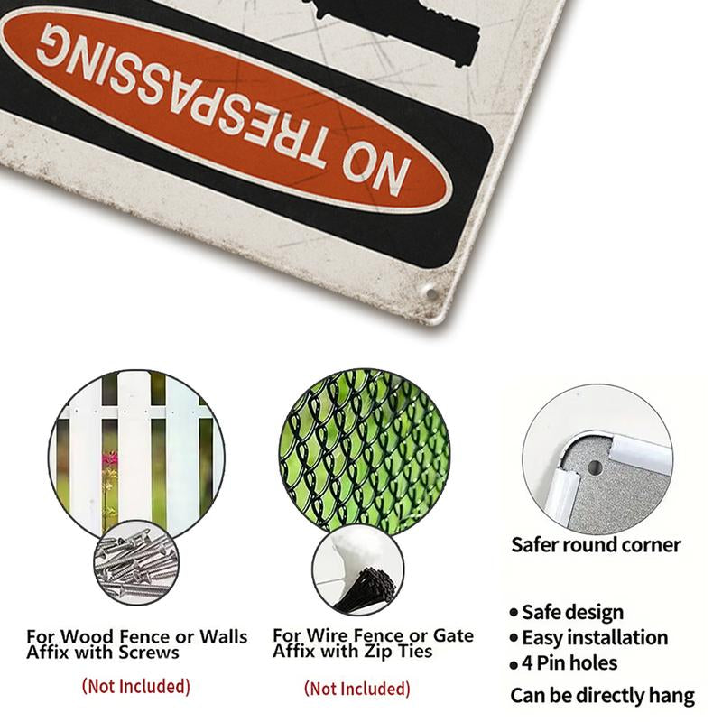 No Trespassing This House Is Protected Sign, 1/20Pcs Rust Free Weatherproof Wall Sign, Wall Art for Home Garden Yard Farm House, Decoration Items