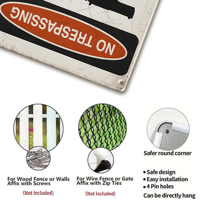 No Trespassing This House Is Protected Sign, 1/20Pcs Rust Free Weatherproof Wall Sign, Wall Art for Home Garden Yard Farm House, Decoration Items