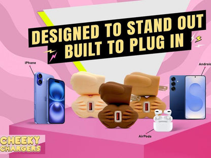 20W Cheeky Charger with Silicone Case USB a & USB C for Smartphone Fast Charging - Electronic Cellphone Accessories