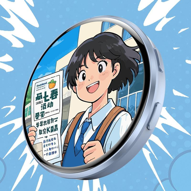 Digital Badge with Photo/Video/Gif Display - Pixel Touchscreen, Lightweight & Portable Multi-Functional 2D Anime & Gaming Merchandise Collectible