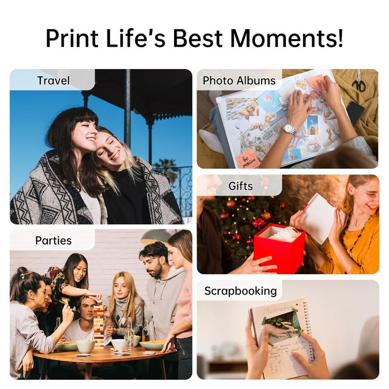 HPRT Z2 Instant Camera Step Instant Smartphone Photo Printer - Zink 2X3”, Support AR Video Printing, Bluetooth Compatible with Ios & Android -Khaki, Vintage Photography Style