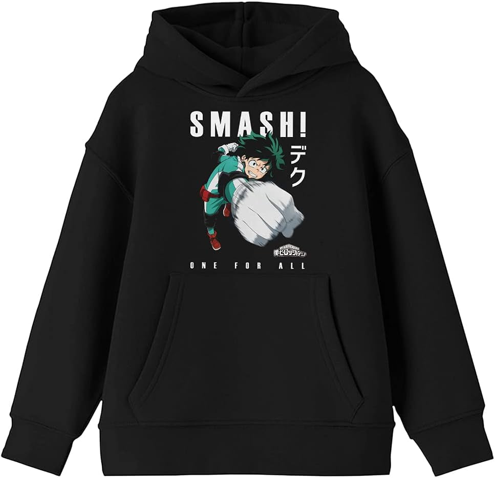 Anime Cartoon Youth Boys Black Hoodie