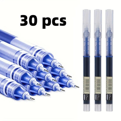 30-Pack 0.5Mm Direct Liquid Quick-Dry Ballpoint Pens, Black/Blue/Red Gel Ink Pens for Students, School, Office Writing & Homework