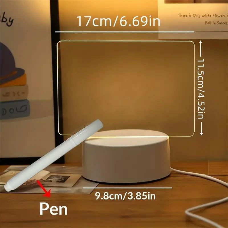 LED Night Light, USB Powered Glowing Writing Board, LED Light up Message 2 in 1 Handwriting Board Desktop Lamp, Lights for Bedroom, Room Accessories